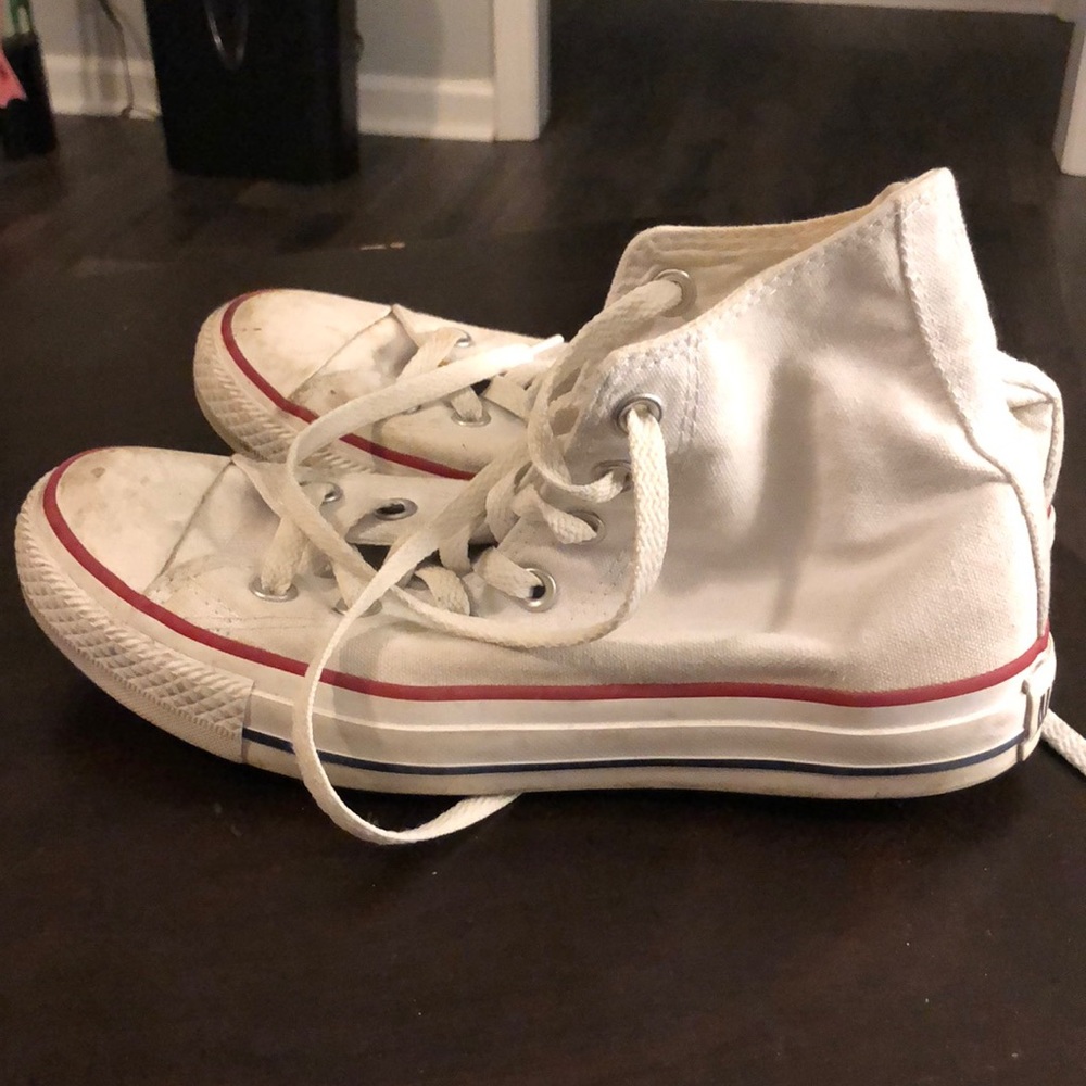 White HightTop Converses 8M